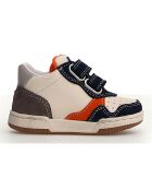 Klip sneakers van marineblauw/melk-antraciet leer
