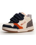 Klip sneakers van marineblauw/melk-antraciet leer