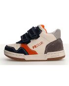 Klip sneakers van marineblauw/melk-antraciet leer