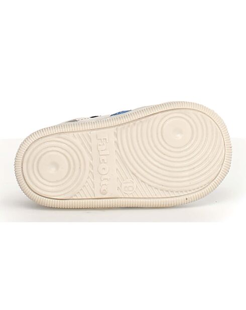 Melk/azur/marineblauwe Klip leren sneakers