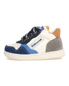 Melk/azur/marineblauwe Klip leren sneakers