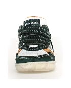 Wit/flesgroen/pompoen Klip lederen sneakers