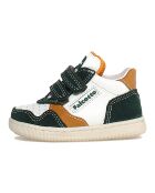 Wit/flesgroen/pompoen Klip lederen sneakers