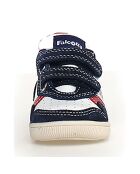 Wit/marineblauw/rode Klip leren sneakers