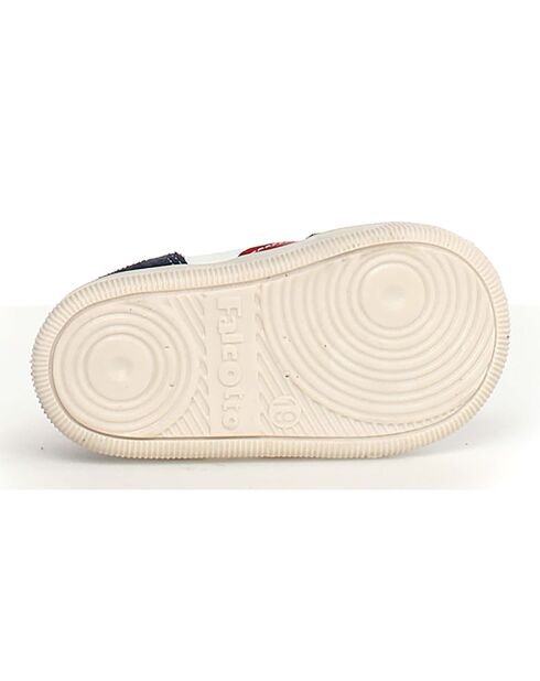 Wit/marineblauw/rode Klip leren sneakers