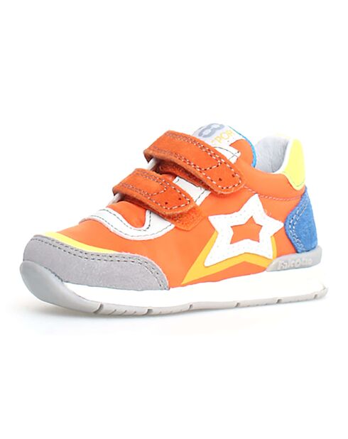 Nieuwe oranje, ultramarijn/grijze sneakers van Ferdi