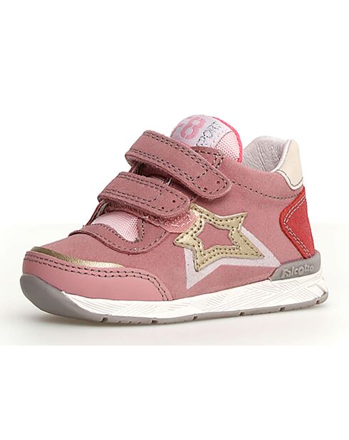 Baskets en Cuir New Ferdi rose/argile