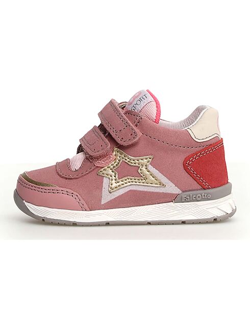 Baskets en Cuir New Ferdi rose/argile