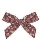 Barrette en Lin mélangée Noeud Fleurs Girl Bow prune