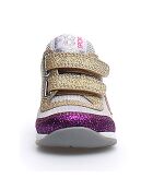 Baskets en Cuir New Ferdi argenté/platine/rose