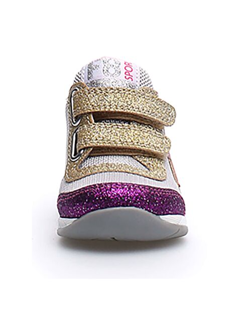Sneakers New Ferdi aus Leder in Silber/Platin/Rosa
