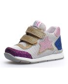 Baskets en Cuir New Ferdi argenté/platine/rose