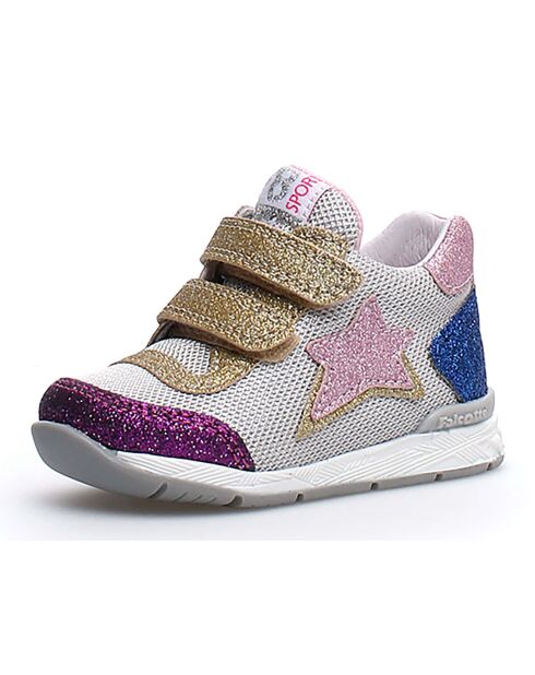 Sneakers New Ferdi aus Leder in Silber/Platin/Rosa