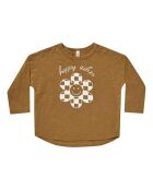 T-Shirt Happy Vibes marron