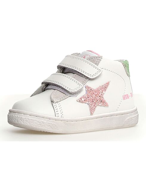 Zapatillas Pinn blancas/rosa/azul capri