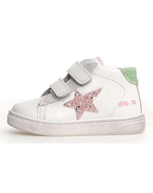 Baskets Pinn blanc/rose/bleu capri