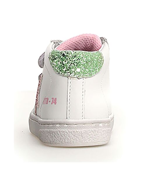 Baskets Pinn blanc/rose/bleu capri