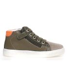 Sneakers aus Leder in Taupe/Khaki