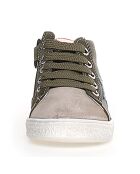 Sneakers aus Leder in Taupe/Khaki