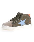 Sneakers aus Leder in Taupe/Khaki