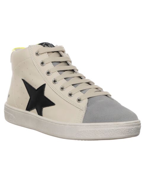 Pinn Milk/veelkleurige leren sneakers