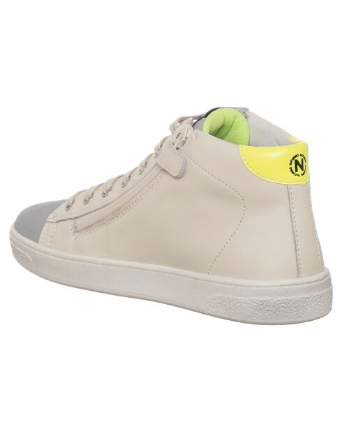 Pinn Milk/veelkleurige leren sneakers