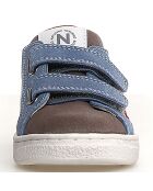 Grijs/wit/Sky Pinn leren sneakers