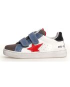 Grijs/wit/Sky Pinn leren sneakers