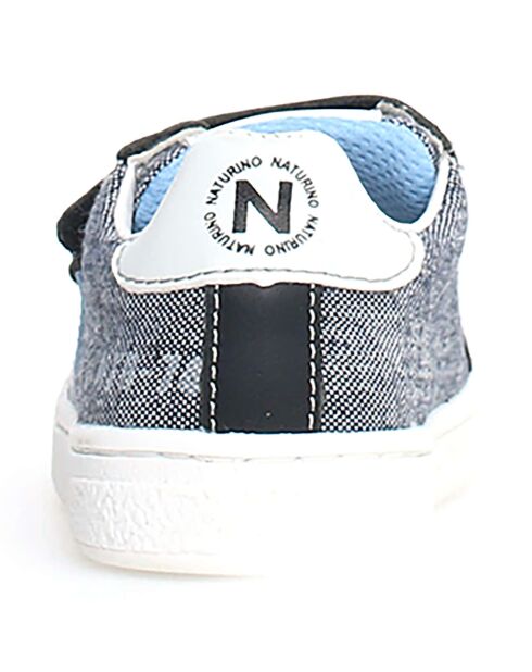 Pinn sneakers in zwart/hemelsblauw