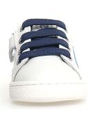 Sneakers aus Leder in Weiß/Azurblau/Rot