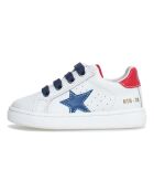 Sneakers aus Leder in Weiß/Azurblau/Rot