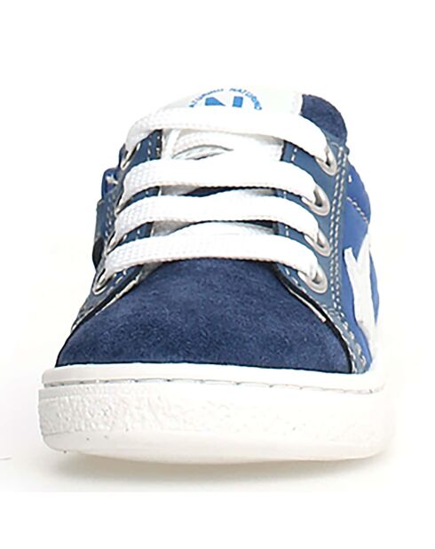 Pinn azur/wit/gele sneakers