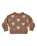 Pull en Laine mélangée Coeurs marron