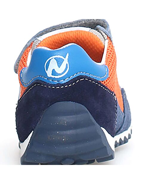 Sammy sneakers in azur/oranje/marineblauw