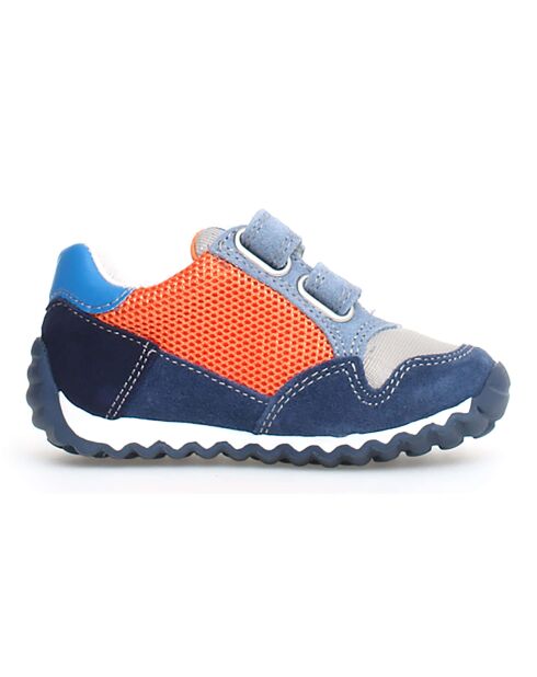 Sammy sneakers in azur/oranje/marineblauw