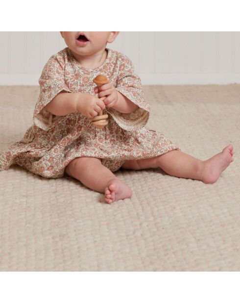 Robe Gaze de Coton Fleurs rose