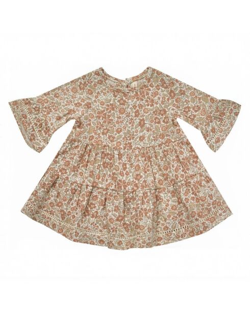 Robe Gaze de Coton Fleurs rose