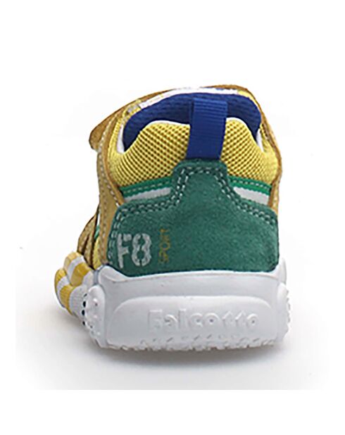 Sneakers a righe gialle/verdi