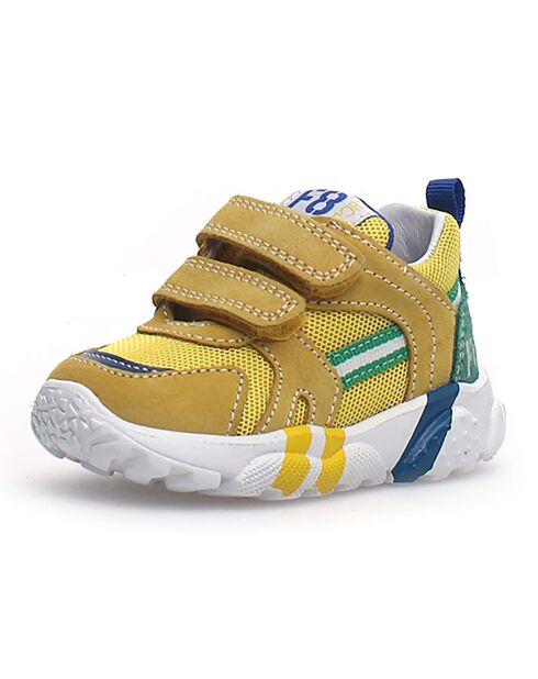 Sneakers a righe gialle/verdi