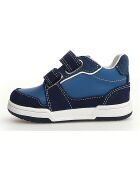 Marineblauw/azuurblauwe leren sneakers voor de winter