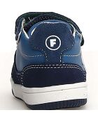 Marineblauw/azuurblauwe leren sneakers voor de winter