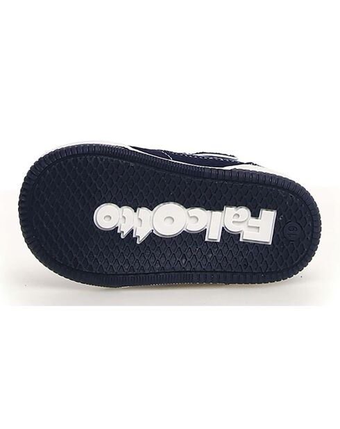 Marineblauw/azuurblauwe leren sneakers voor de winter