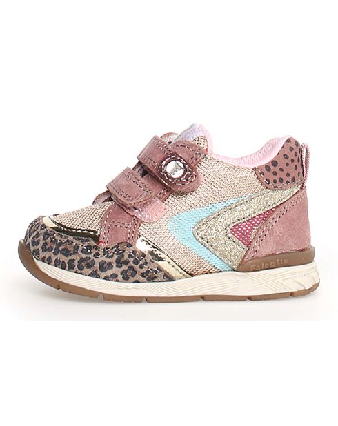 Baskets Zak platine/rose