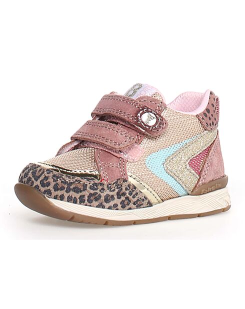 Baskets Zak platine/rose