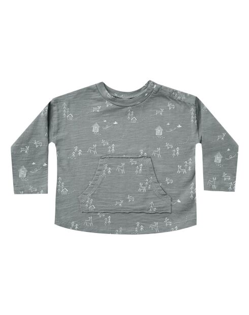 T-shirt Bois bleu gris