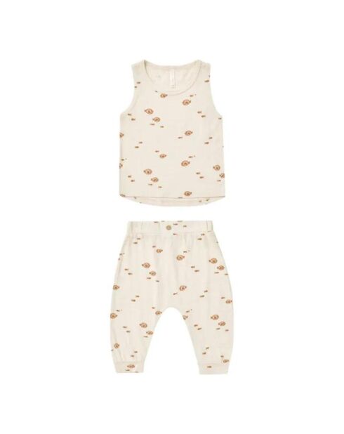 Débardeur et Pantalon Poissons écru
