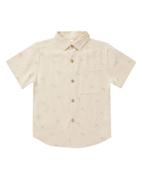 Chemise en Lin mélangé Palmiers écrue