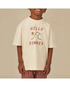 T-Shirt Hello Summer écru