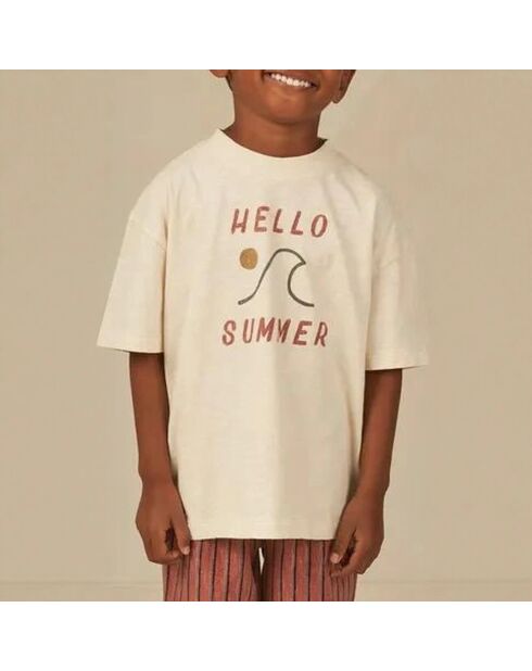 T-Shirt Hello Summer écru
