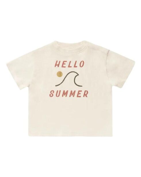 T-Shirt Hello Summer écru